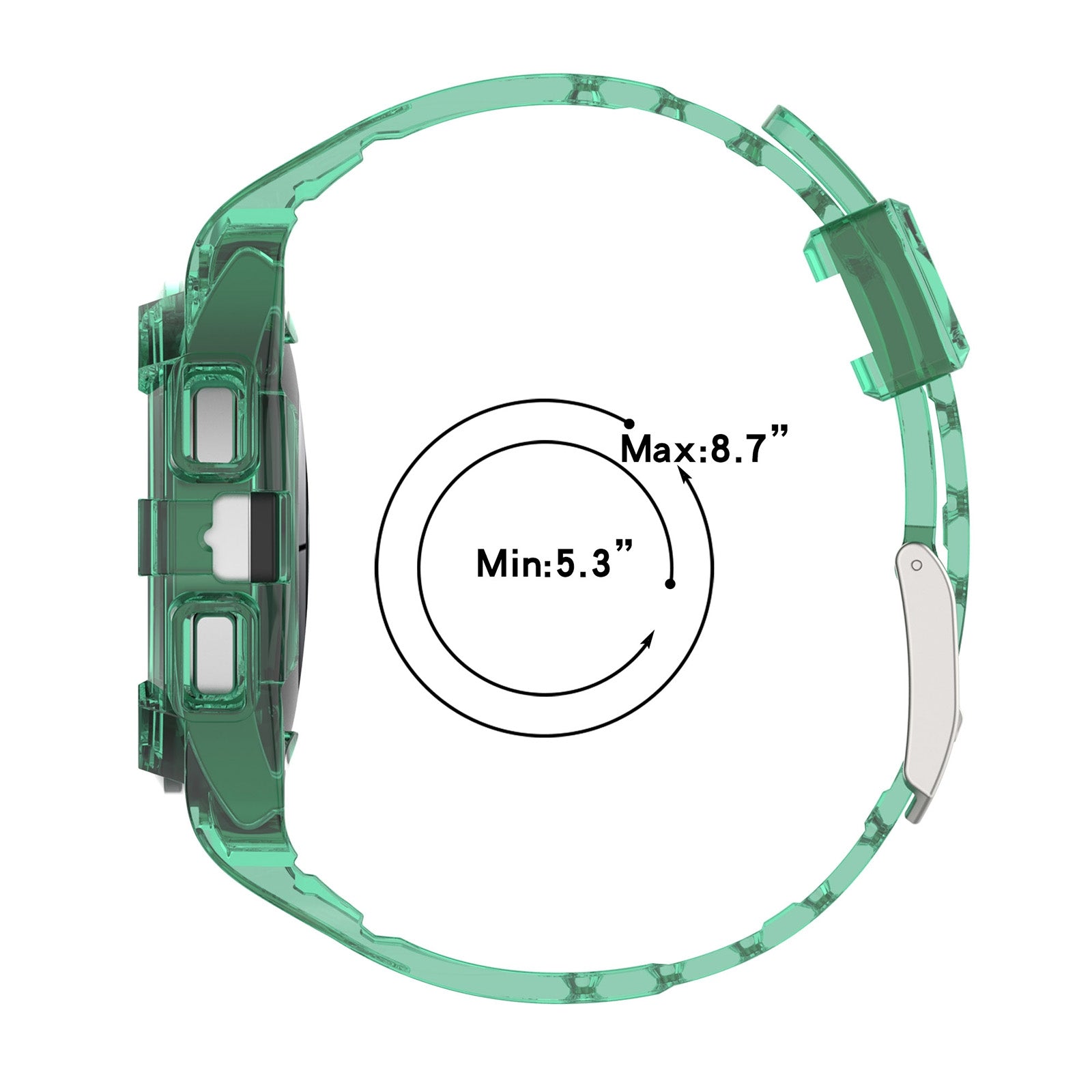 For-Samsung-Galaxy-Watch4-Classic-46mm-Silicone-Integrated-Watch-Band(Transparent-Blue)