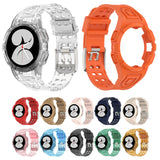 For-Samsung-Galaxy-Watch4-Classic-46mm-Silicone-Integrated-Watch-Band(Transparent-Blue)
