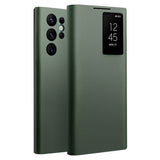 For-Samsung-Galaxy-S22-Ultra-5G-QIALINO-Magnetic-Genuine-Leather-Phone-Case(Green)