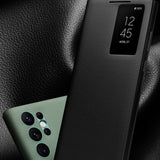 For-Samsung-Galaxy-S22-Ultra-5G-QIALINO-Magnetic-Genuine-Leather-Phone-Case(Green)