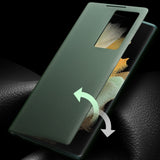 For-Samsung-Galaxy-S22-Ultra-5G-QIALINO-Magnetic-Genuine-Leather-Phone-Case(Green)