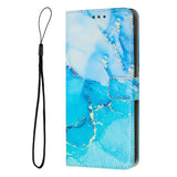 For-Google-Pixel-7-Pro-Painted-Marble-Pattern-Leather-Phone-Case(Blue-Green)