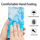 For-Google-Pixel-7-Pro-Painted-Marble-Pattern-Leather-Phone-Case(Blue-Green)