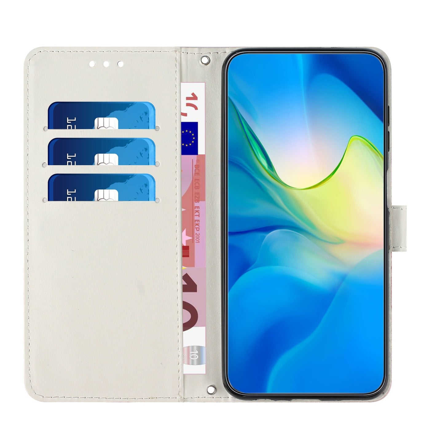 For-Google-Pixel-7-Pro-Painted-Marble-Pattern-Leather-Phone-Case(Blue-Green)