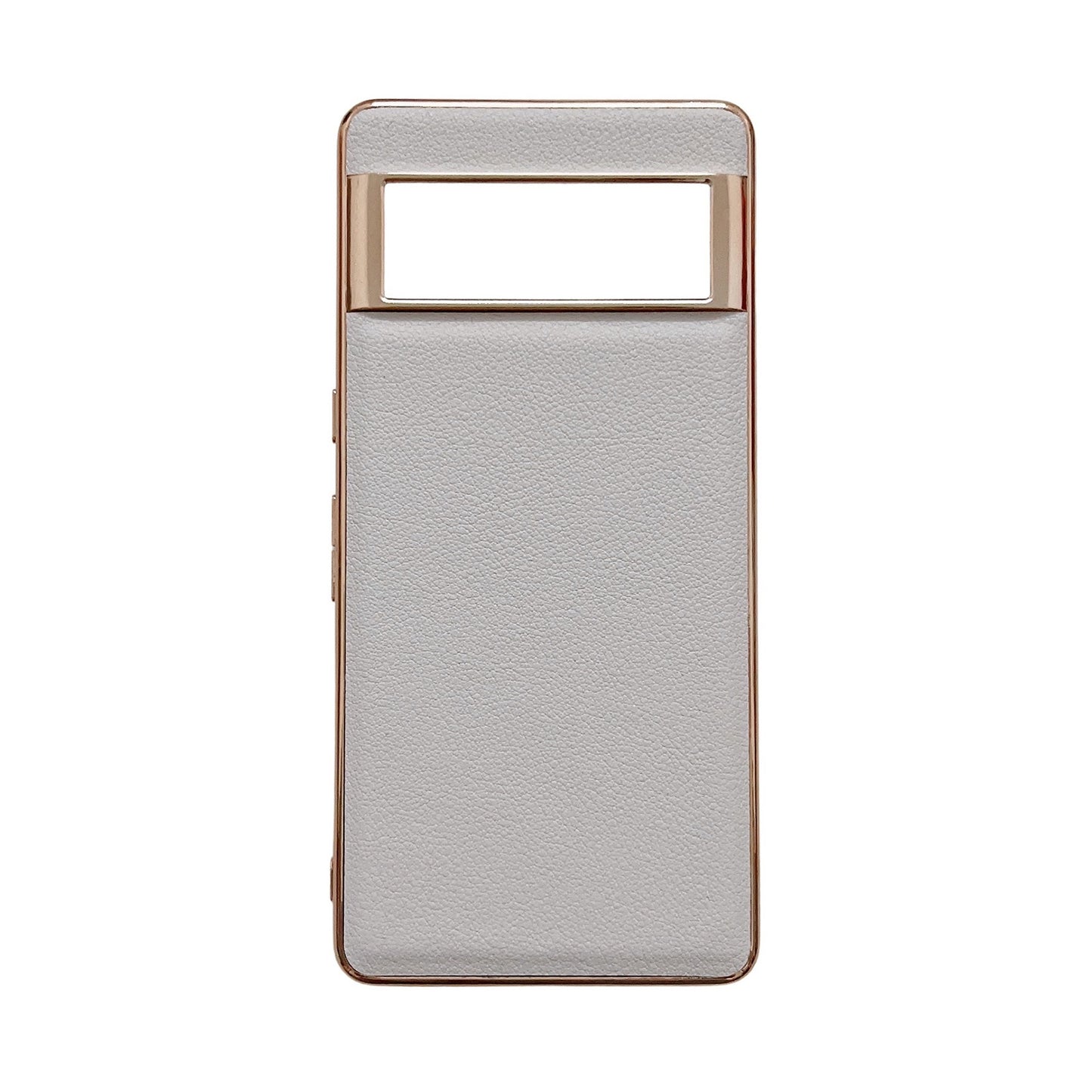 For-Google-Pixel-6-Pro-Waves-Series-Nano-Electroplating-Genuine-Leather-Phone-Case(Grey)