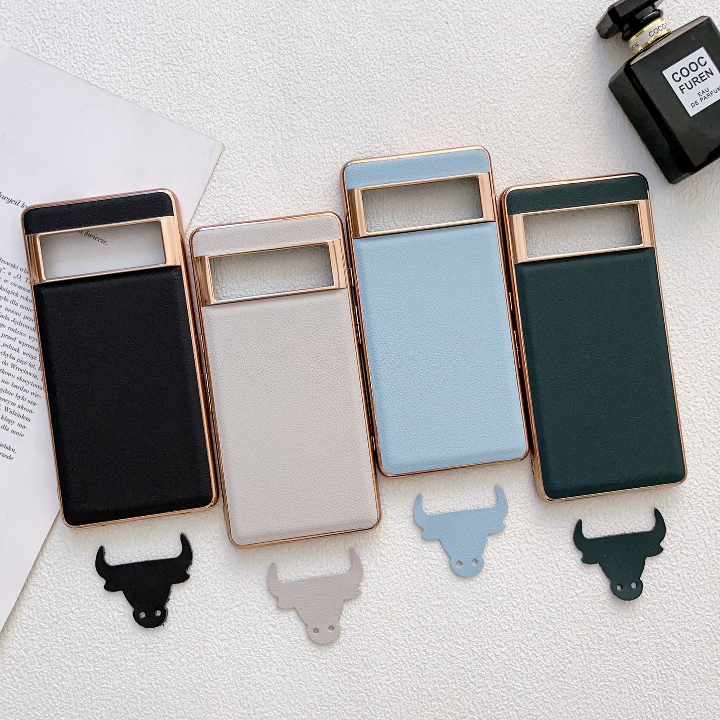 For-Google-Pixel-6-Pro-Waves-Series-Nano-Electroplating-Genuine-Leather-Phone-Case(Grey)