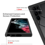 For-Samsung-Galaxy-S23-Ultra-5G-Two-layer-Integrated-Transparent-TPU-+-PC-+-PET-Protective-Phone-Case(Black)