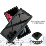 For-Samsung-Galaxy-S23-Ultra-5G-Two-layer-Integrated-Transparent-TPU-+-PC-+-PET-Protective-Phone-Case(Black)