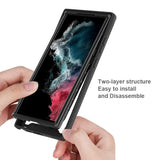 For-Samsung-Galaxy-S23-Ultra-5G-Two-layer-Integrated-Transparent-TPU-+-PC-+-PET-Protective-Phone-Case(Black)