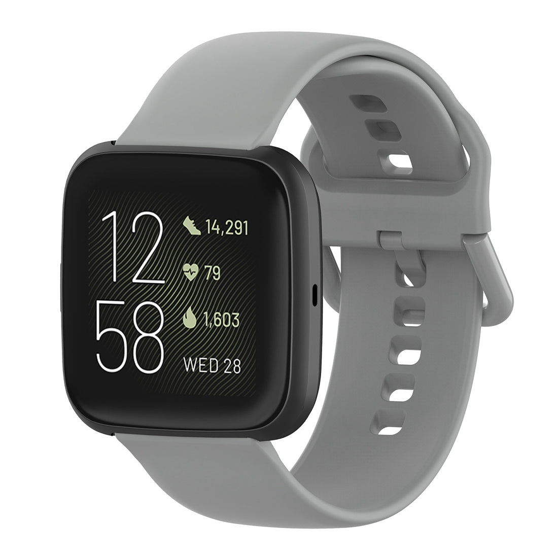 23mm-Color-Buckle-Silicone-Wrist-Strap-Watch-Band-for-Fitbit-Versa-2-/-Versa-/-Versa-Lite-/-Blaze,-Size:-L(Gray)