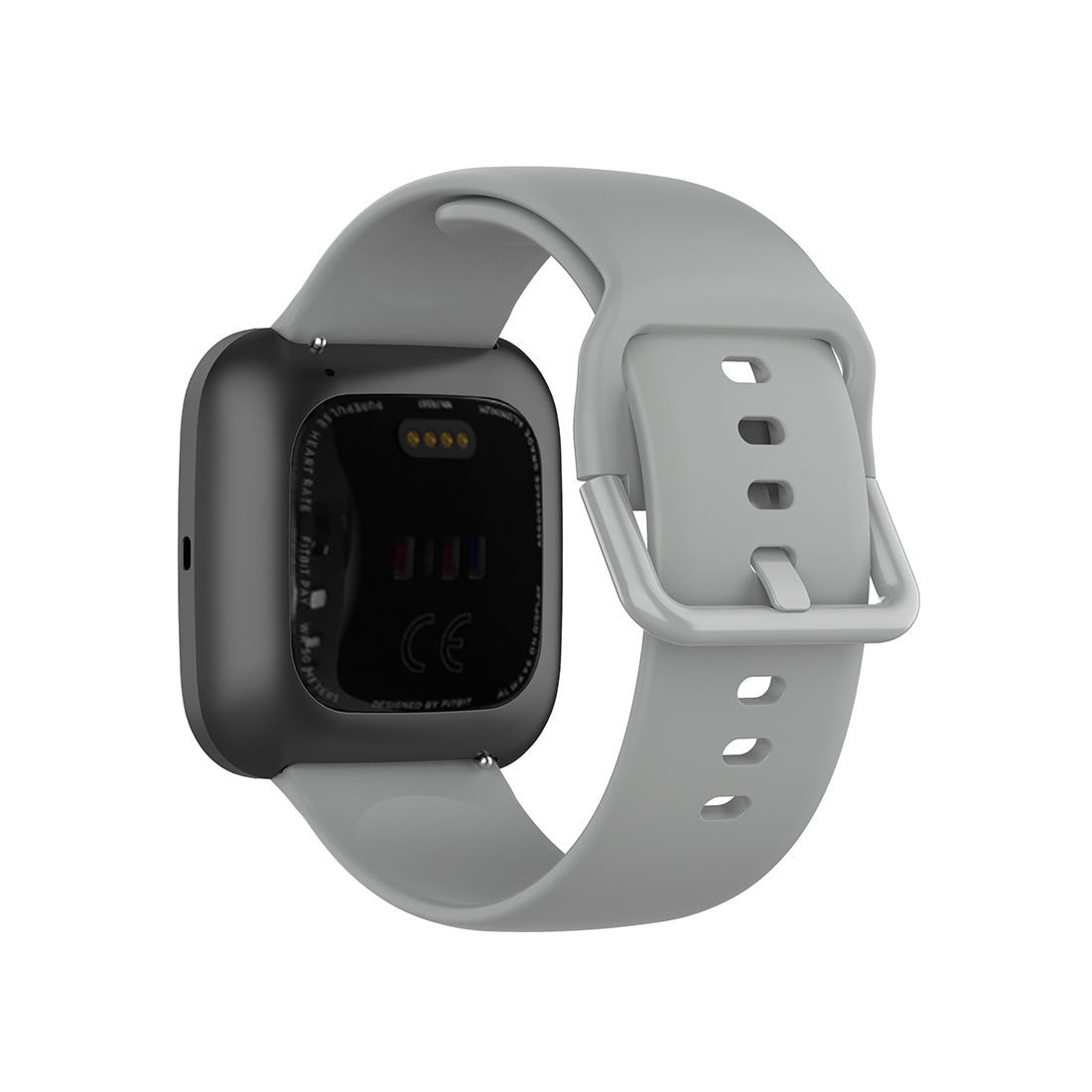 23mm-Color-Buckle-Silicone-Wrist-Strap-Watch-Band-for-Fitbit-Versa-2-/-Versa-/-Versa-Lite-/-Blaze,-Size:-L(Gray)