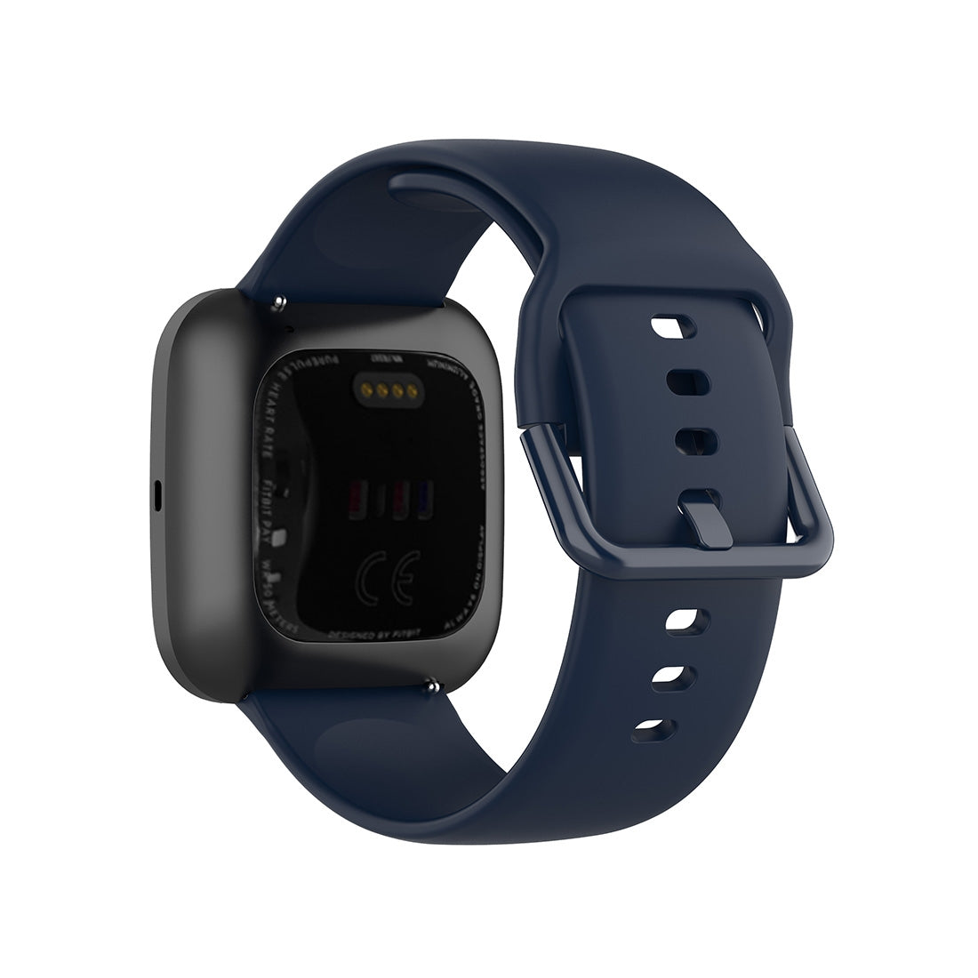 23mm-Color-Buckle-Silicone-Wrist-Strap-Watch-Band-for-Fitbit-Versa-2-/-Versa-/-Versa-Lite-/-Blaze,-Size:-L(Midnight-Blue)