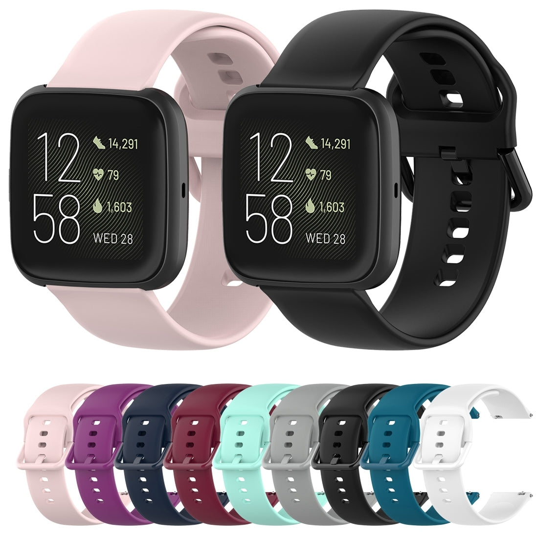 23mm-Color-Buckle-Silicone-Wrist-Strap-Watch-Band-for-Fitbit-Versa-2-/-Versa-/-Versa-Lite-/-Blaze,-Size:-L(Gray)