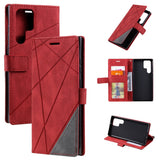 For-Samsung-Galaxy-S23-Ultra-5G-Skin-Feel-Splicing-Leather-Phone-Case(Red)