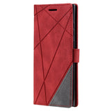 For-Samsung-Galaxy-S23-Ultra-5G-Skin-Feel-Splicing-Leather-Phone-Case(Red)