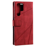 For-Samsung-Galaxy-S23-Ultra-5G-Skin-Feel-Splicing-Leather-Phone-Case(Red)