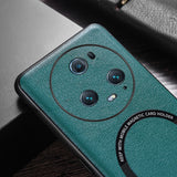 For-Honor-Magic5-Pro-Cloth-Texture-PU-MagSafe-Magnetic-Phone-Case(Green)
