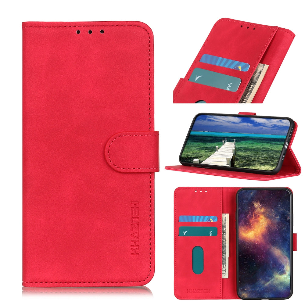 For-Google-Pixel-7a-KHAZNEH-Retro-Texture-Flip-Leather-Phone-Case(Red)