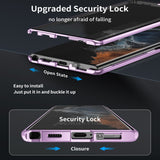For-Samsung-Galaxy-S24-5G-HD-Full-Cover-Magsafe-Magnetic-Metal-Tempered-Glass-Phone-Case(Silver)