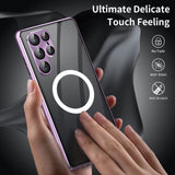 For-Samsung-Galaxy-S24-5G-HD-Full-Cover-Magsafe-Magnetic-Metal-Tempered-Glass-Phone-Case(Silver)