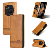 For-Honor-Magic6-Pro-AZNS-Magnetic-Calf-Texture-Flip-Leather-Phone-Case(Light-Brown)