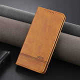 For-Honor-Magic6-Pro-AZNS-Magnetic-Calf-Texture-Flip-Leather-Phone-Case(Light-Brown)