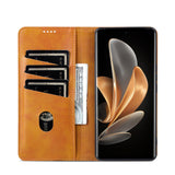 For-Honor-Magic6-Pro-AZNS-Magnetic-Calf-Texture-Flip-Leather-Phone-Case(Light-Brown)