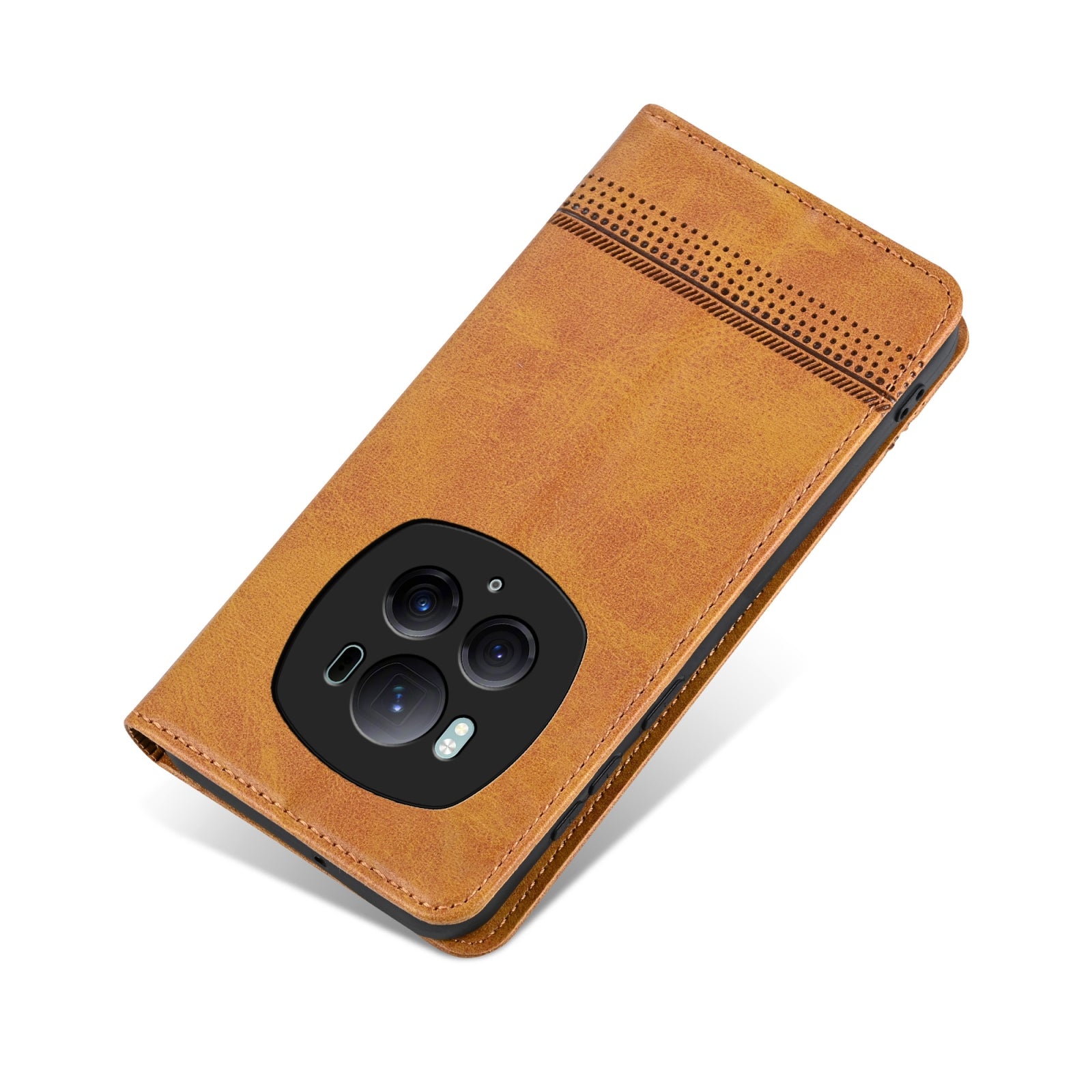 For-Honor-Magic6-Pro-AZNS-Magnetic-Calf-Texture-Flip-Leather-Phone-Case(Light-Brown)