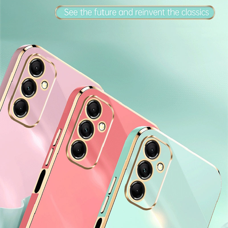 For-Samsung-Galaxy-M14-5G-XINLI-Straight-Edge-6D-Electroplate-TPU-Phone-Case(White)