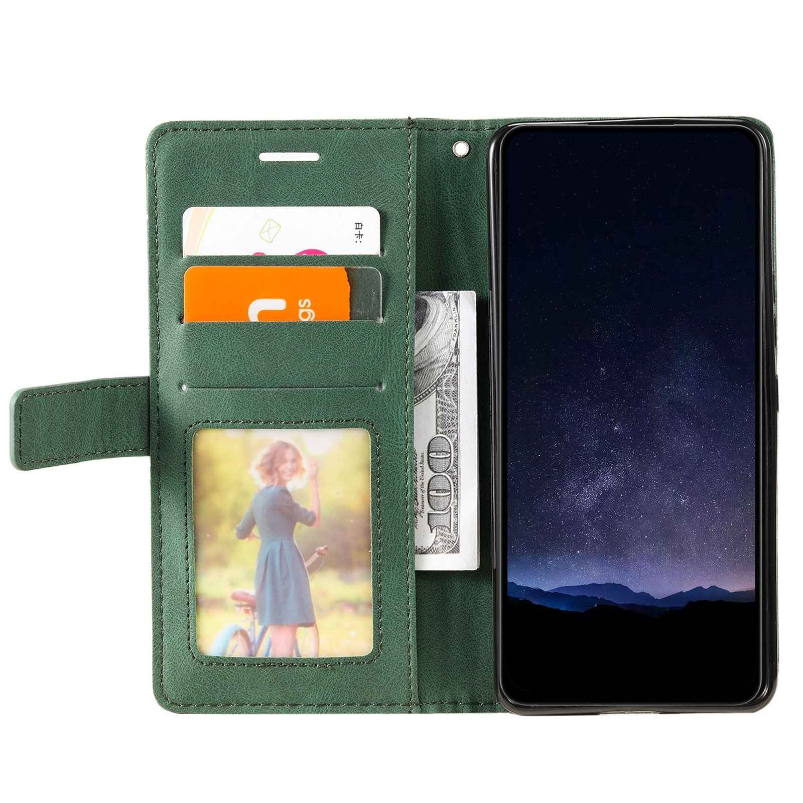 For-Samsung-Galaxy-Xcover-7-Skin-Feel-Splicing-Leather-Phone-Case(Green)