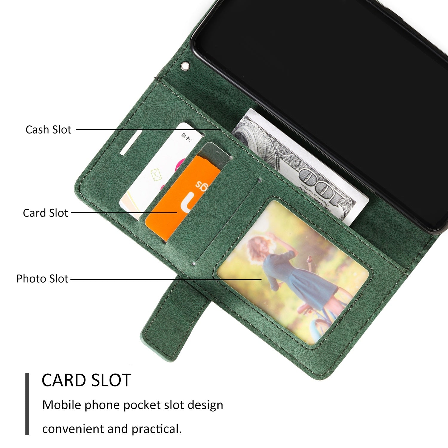 For-Samsung-Galaxy-Xcover-7-Skin-Feel-Splicing-Leather-Phone-Case(Green)