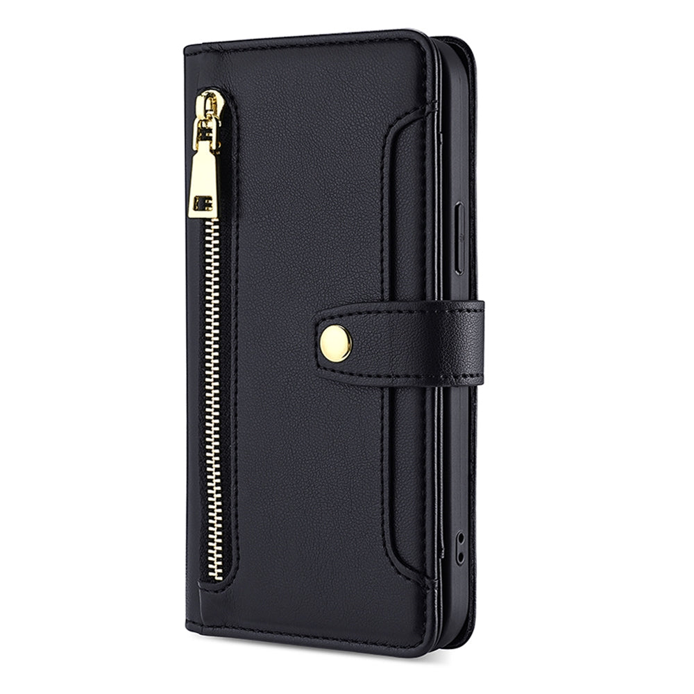 For-Samsung-Galaxy-M54-5G-Sheep-Texture-Cross-body-Zipper-Wallet-Leather-Phone-Case(Black)