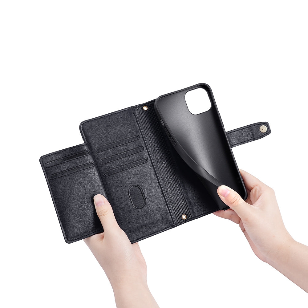 For-Samsung-Galaxy-M54-5G-Sheep-Texture-Cross-body-Zipper-Wallet-Leather-Phone-Case(Black)