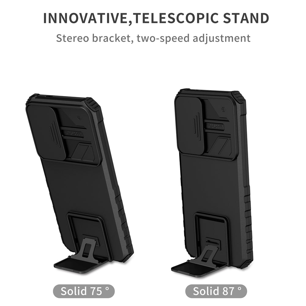For-Samsung-Galaxy-S24-5G-Stereoscopic-Holder-Sliding-Camshield-Phone-Case(Black)