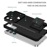 For-Samsung-Galaxy-S24-5G-Stereoscopic-Holder-Sliding-Camshield-Phone-Case(Black)