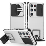 For-Samsung-Galaxy-S24-Ultra-5G-Stereoscopic-Holder-Sliding-Camshield-Phone-Case(White)