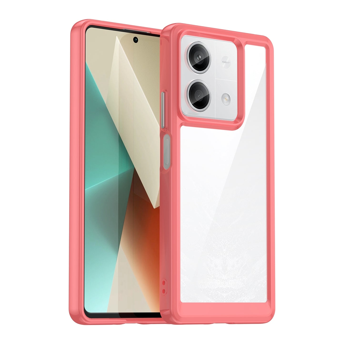 For-Xiaomi-Redmi-Note-13-5G-Colorful-Series-Acrylic-Hybrid-TPU-Phone-Case(Red)