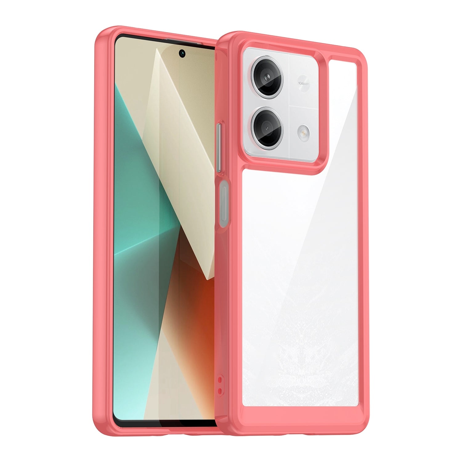 For-Xiaomi-Redmi-Note-13-5G-Colorful-Series-Acrylic-Hybrid-TPU-Phone-Case(Red)