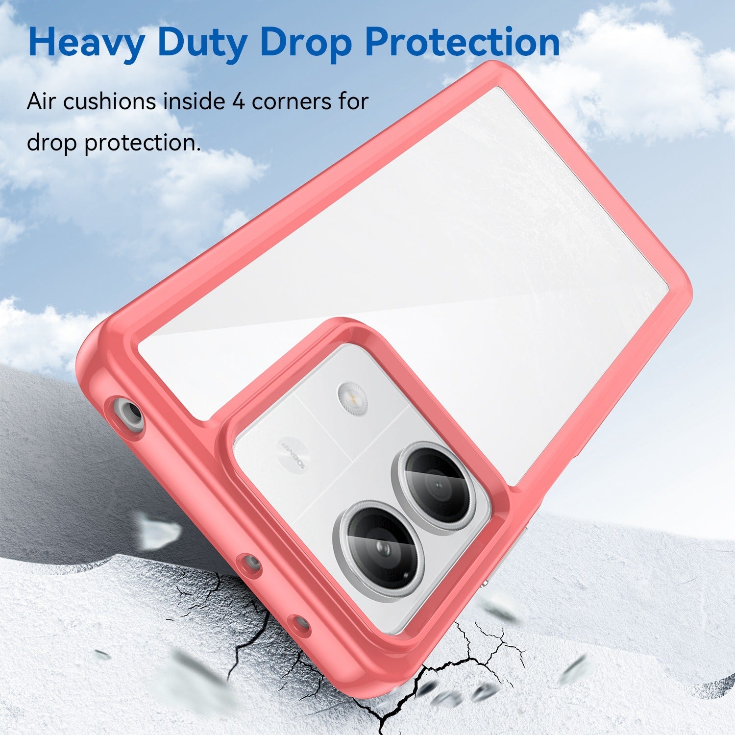 For-Xiaomi-Redmi-Note-13-5G-Colorful-Series-Acrylic-Hybrid-TPU-Phone-Case(Red)