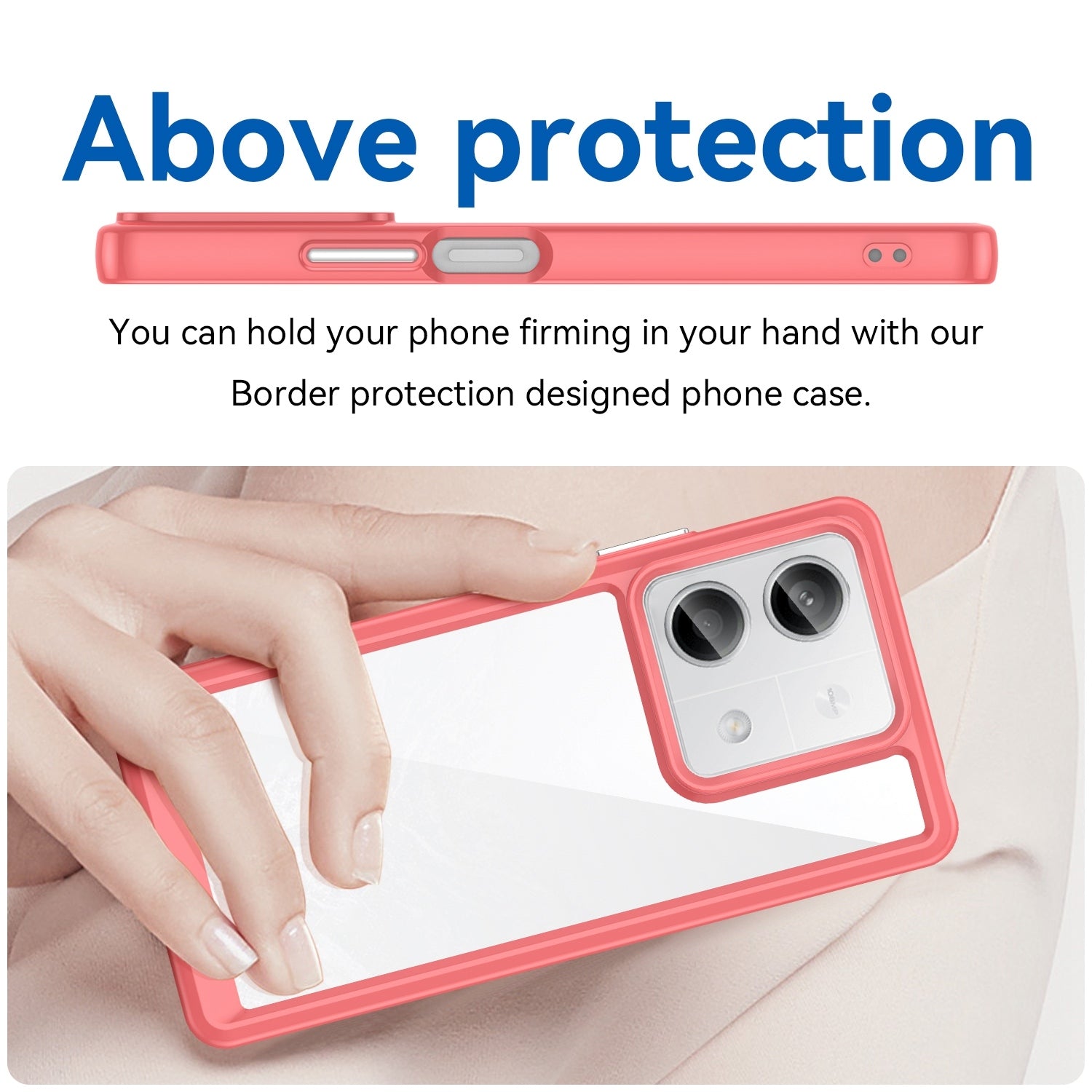 For-Xiaomi-Redmi-Note-13-5G-Colorful-Series-Acrylic-Hybrid-TPU-Phone-Case(Red)