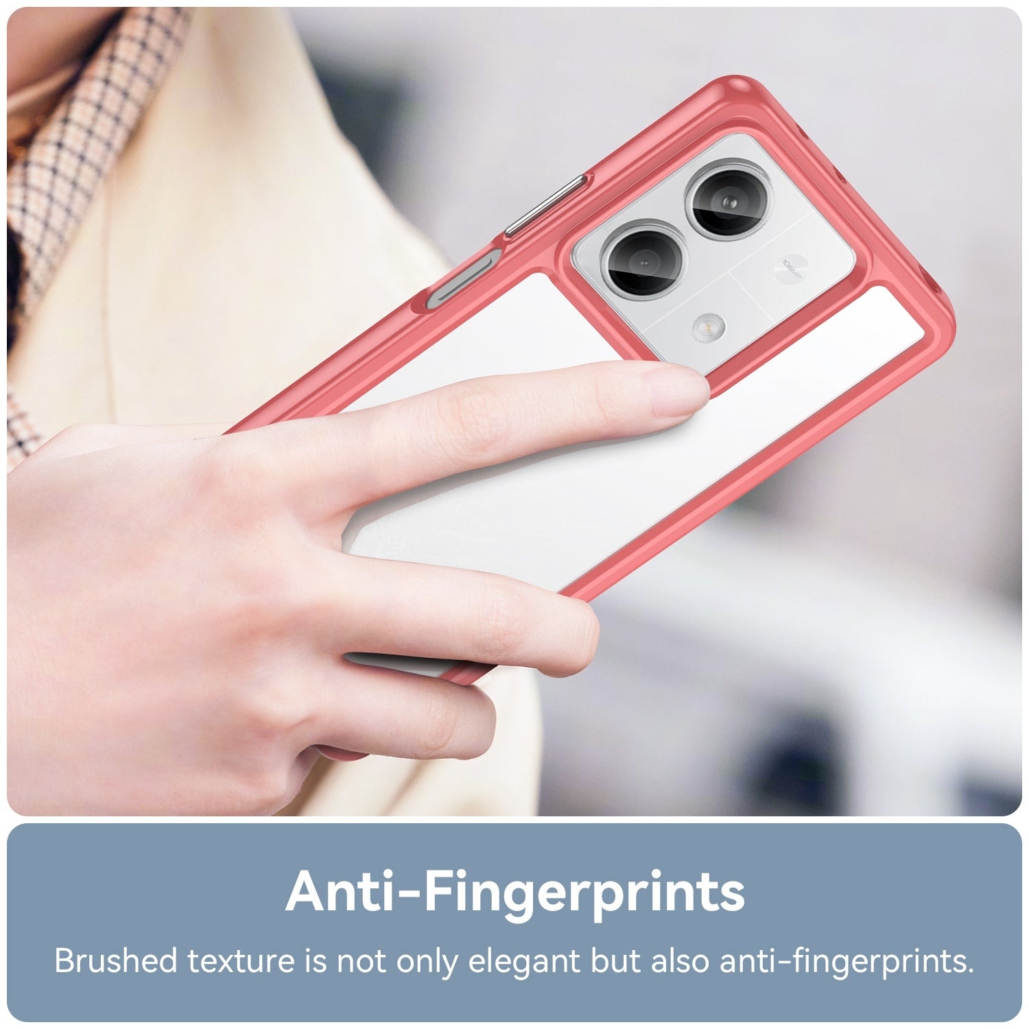For-Xiaomi-Redmi-Note-13-5G-Colorful-Series-Acrylic-Hybrid-TPU-Phone-Case(Red)