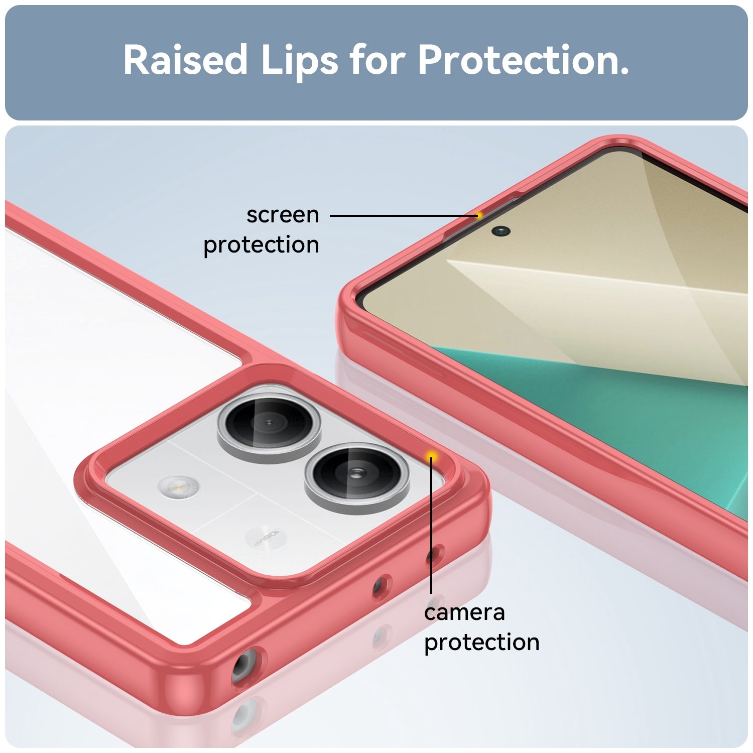 For-Xiaomi-Redmi-Note-13-5G-Colorful-Series-Acrylic-Hybrid-TPU-Phone-Case(Red)