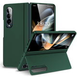 For-Samsung-Galaxy-Z-Fold4-Skin-Feel-Fold-Full-Coverage-Phone-Case-with-Holder(Green)