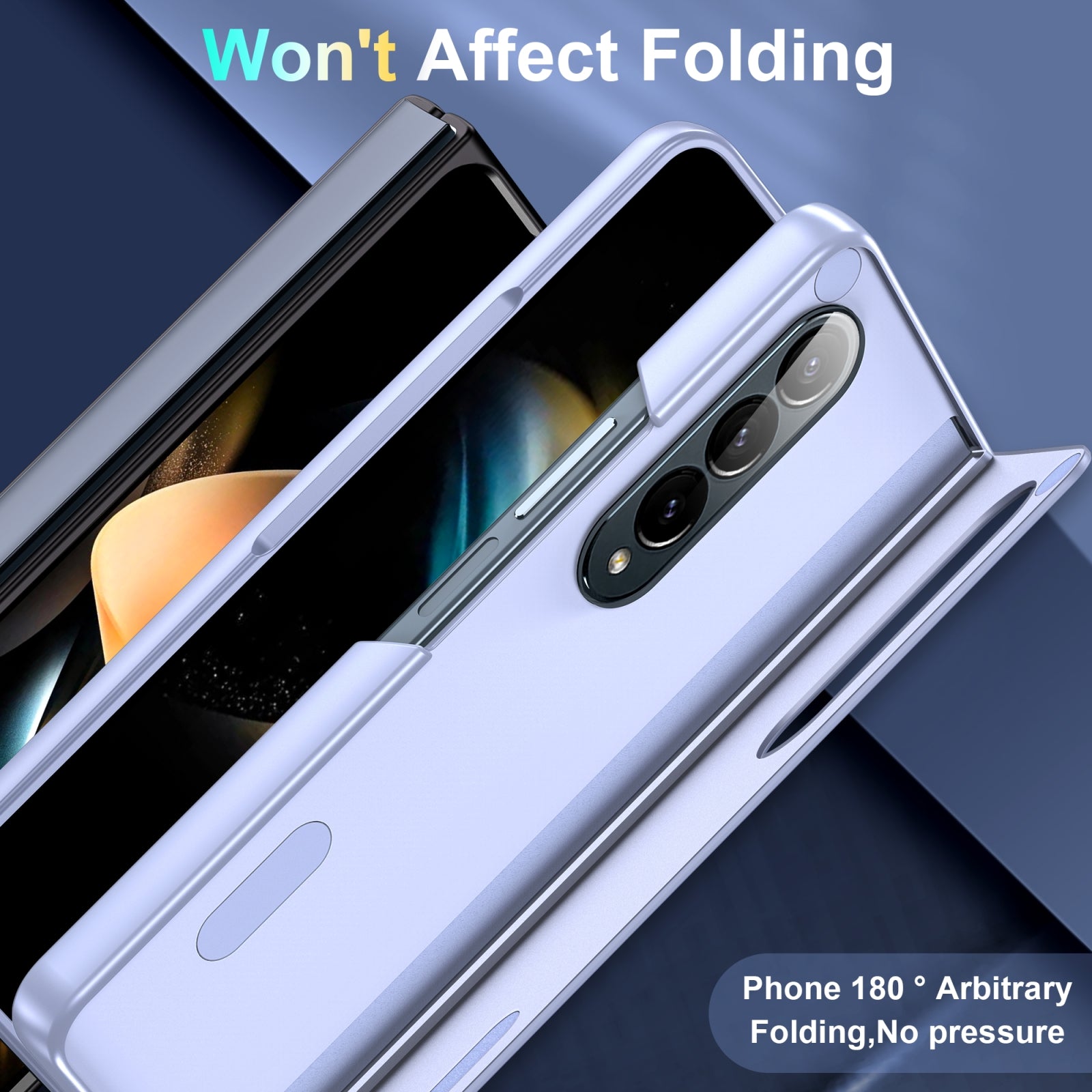 For-Samsung-Galaxy-Z-Fold4-Skin-Feel-Fold-Full-Coverage-Phone-Case-with-Holder(Green)