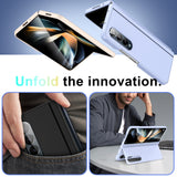 For-Samsung-Galaxy-Z-Fold4-Skin-Feel-Fold-Full-Coverage-Phone-Case-with-Holder(Green)