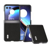 For-Motorola-Razr-40-Ultra-ABEEL-Carbon-Fiber-Texture-Protective-Phone-Case(Black)