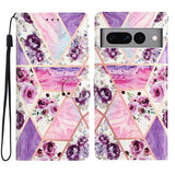 For-Google-Pixel-7-Pro-Colored-Drawing-Leather-Phone-Case(Purple-Marble)