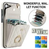For-Samsung-Galaxy-S24-5G-Rhombic-Texture-Card-Bag-Phone-Case-with-Long-Lanyard(White)