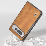 For-Google-Pixel-Fold-ABEEL-Retro-Litchi-Texture-PU-Phone-Case(Brown)