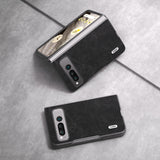 For-Google-Pixel-Fold-ABEEL-Dream-Litchi-Texture-PU-Phone-Case(Black)